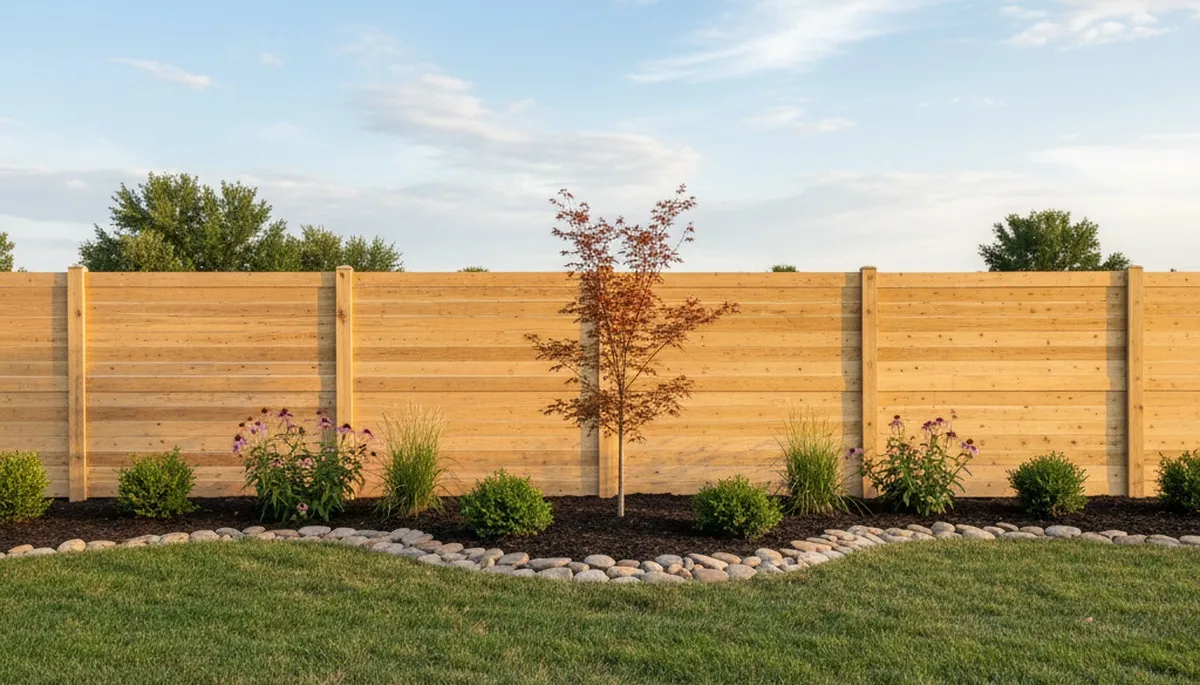 White wooden privacy fence installation by Chop Chop Landscaping in Olathe, KS showcasing quality craftsmanship