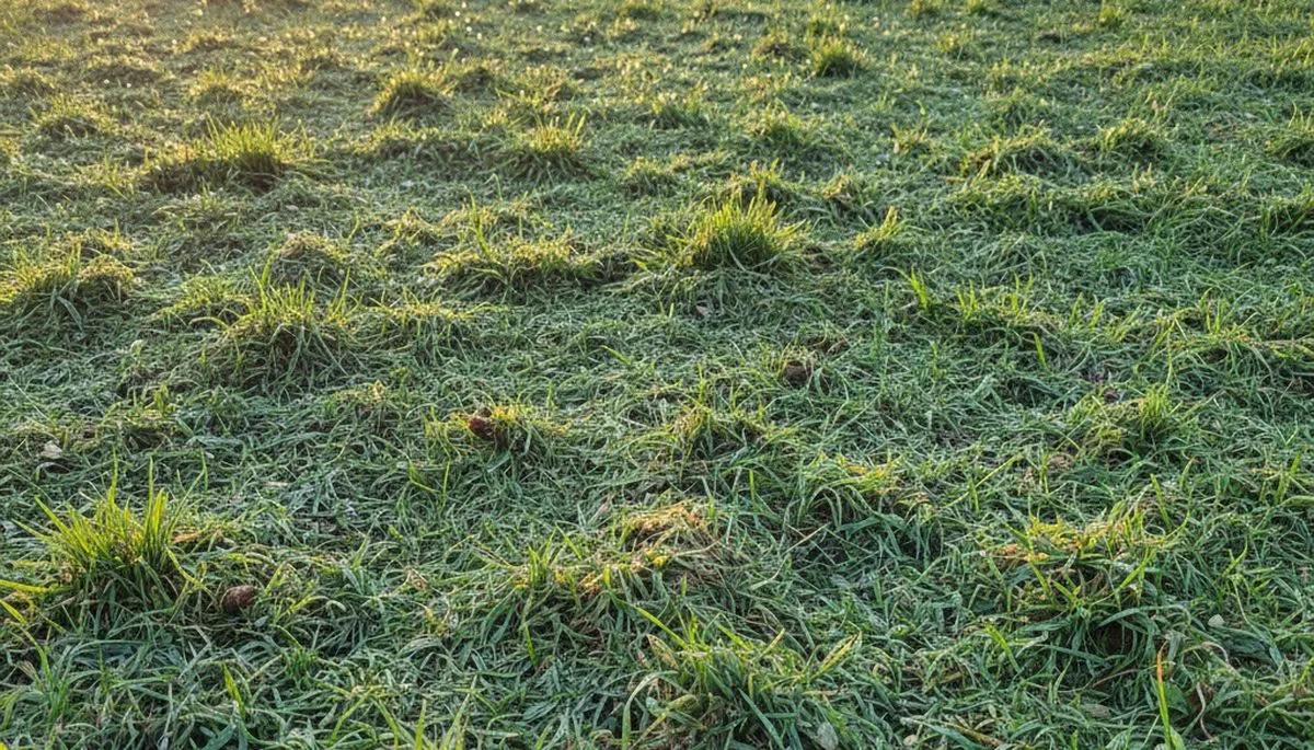 Hydroseeded lawn germination with green grass sprouts in Olathe, KS by Chop Chop Landscaping